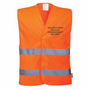 Järjestyksenvalvojan liivi, huomioliivi, oranssi