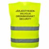 Järjestyksenvalvojan liivi, huomioliivi, keltainen
